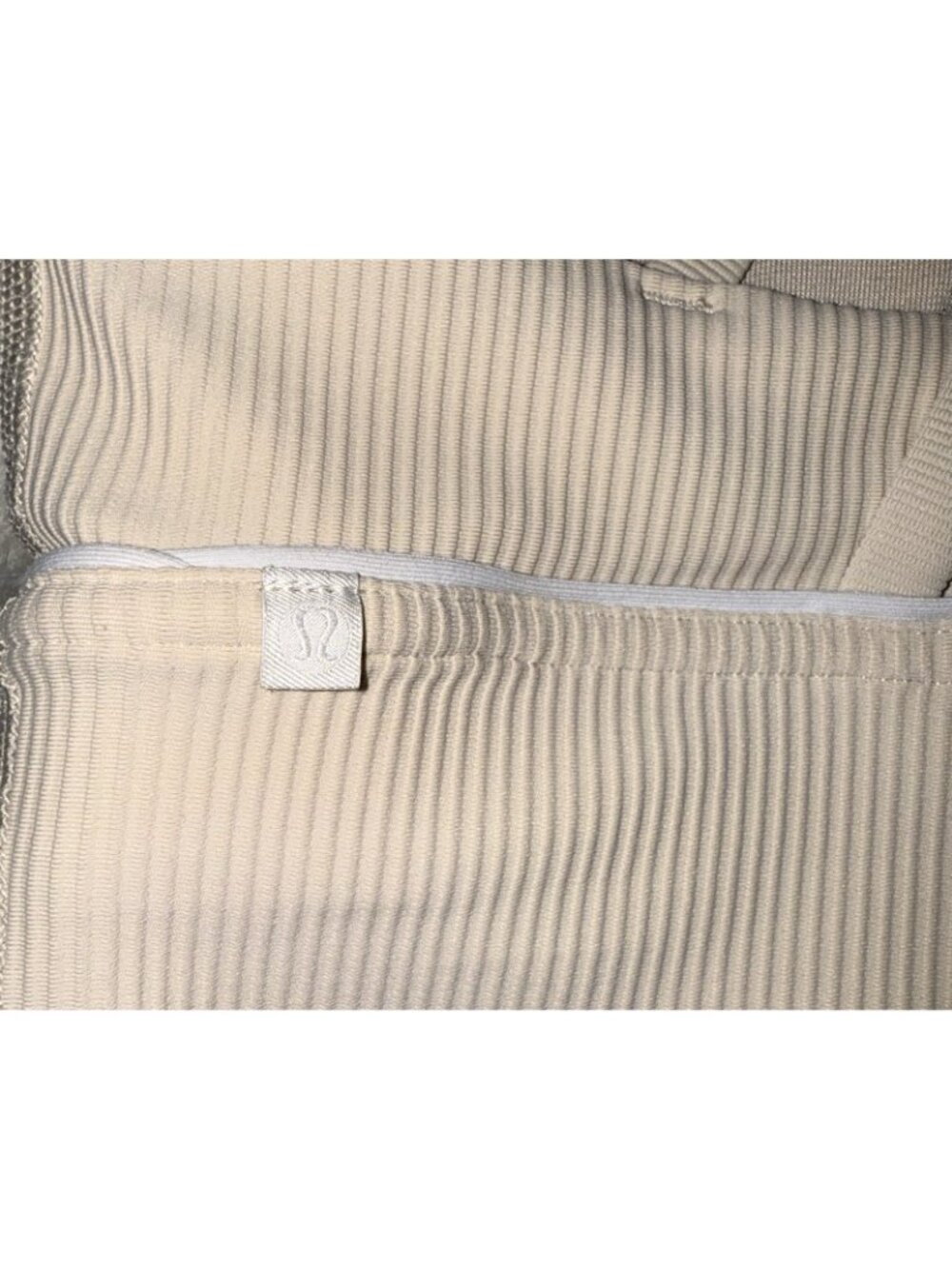 Lululemon Energy Longline Ribbed Sports Bra Strappy Back WF Womens 4 Light Beige - Picture 5 of 6